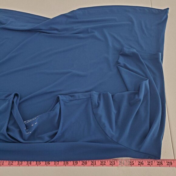 Susan Graver Womens Modern Essentials Liquid Knit A Line Tunic Top size 3XP Blue - Picture 7 of 9